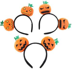 Serre-tête amusant en forme de citrouille d'Halloween pour déguisement de fête, en tissu - Product Image 2