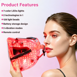 Nuovissima Maschera di Bellezza Facciale con LED e Massaggio Vibrante, Dispositivo Portatile con Visibilità Completa, Batteria a Lunga Durata da 2000mAh - Product Image 6