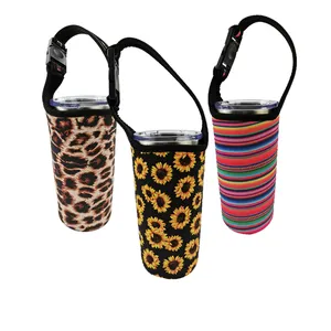 RTS Insulated 30oz tumbler sleeves Carrier Coffee cup cover Water bottle holder with buckle chain strap