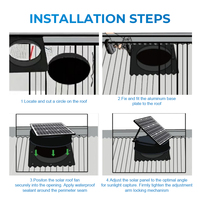 Ventilateur de toit solaire 12 pouces 42W pour les marchés australien et américain, double alimentation solaire et adaptateur secteur, extracteur d'air pour grenier