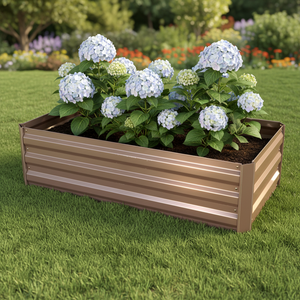 Grand pot à fleurs ovale en acier galvanisé pour extérieur + doublure pour <span class=keywords><strong>plante</strong></span>, taille et couleur personnalisables, décoration minimaliste pour la maison et le jardin - Product Image 3