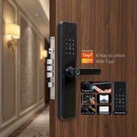 Cerradura de Puerta Biométrica con Manija de Palanca, Cerradura Electrónica Inteligente con Teclado y Contraseña para Hotel, Dormitorio, Apartamento