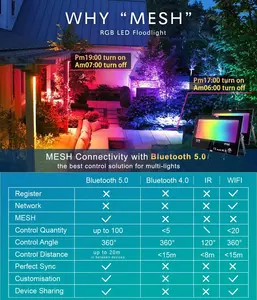 DUSKTEC Hohe Helligkeit IP66 30W Smart RGB Flutlichter für den Außenbereich APP-Steuerung Mehrfarbiges warm weißes Aluminium-LED-Flutlicht