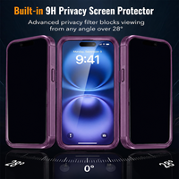 Vente directe d'usine, film anti-espion en verre trempé 9H personnalisé, multicolores, anti-chute, coque magnétique pour iPhone 18 Series