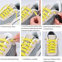 Lacets de chaussures élastiques plats en polyester Runtong pour enfants et adultes Lacets sans nœud pour baskets sans nœud