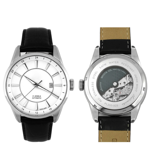 Genuine Leather Sapphire Glass Premium Quality Golden Brand Mechanical Watch Men