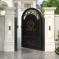 Porte en verre moderne à double battant en alliage d'aluminium pour cour, villa, entrée de jardin, petite, sur mesure, étanche, à ouverture latérale