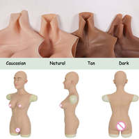 Silicone Faux Corps Costume Ensemble avec Seins Poitrine Formes Corps Costume Anus Chatte Poupée Sexy pour Ladyboy Cosplayer Crossdresser
