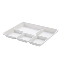Groothandel Wegwerp Composteerbaar Fruit En Groente Dienblad 500Ml Biologisch Afbreekbaar Suikerriet Bagasse Voedselblad Met Deksel