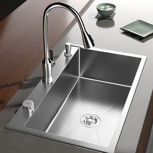 Fregadero de Cocina Hecho a Mano de Acero Inoxidable Engrosado, de un Solo Tazón, para Instalar Bajo Encimera, Antirrayas, para el Hogar - Product Image 1