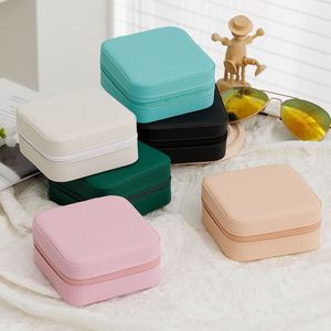 Customizable logo Mini PU Leather Travel Jewelry Packaging High Quality Jewelry <b>Box</b> for Gifts - Product Image 2