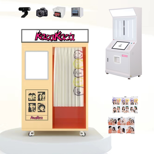 Intelligent Management Photo Booth Kiosk Digital Photo Booth Coin Operated Passport Instant Printing Selfie Photo Booth for Sale