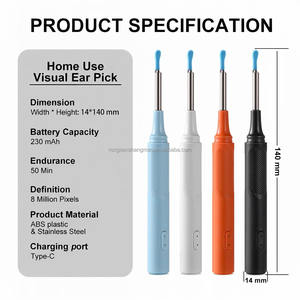 Otoskop pembersih telinga HD nirkabel, alat penghilang kotoran telinga dengan kamera Usb dapat diisi ulang elektrik - Product Image 2
