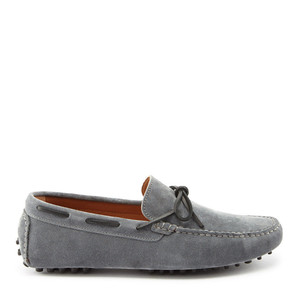 Laced Driving Loafers, <b>Slate</b> Grey Suede - Product Image 5