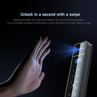 Cerradura Inteligente Digital Electrónica Tolink a Prueba de Agua con Reconocimiento Facial 3D, Huella Dactilar, Código, Wifi Tuya y Aplicación TTlock para Puerta de Aluminio