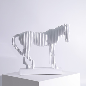 Décoration de maison Antique, ornement, Sculpture de zèbre, Art Vintage abstrait, figurines d'animaux, pièces d'exposition pour la maison, statue de cheval <span class=keywords><strong>origami</strong></span> - Product Image 1