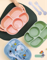 Meilleurs articles ménagers mignons Boîte à lunch 5 compartiments pour enfants Conteneur de stockage des aliments Boîte à bento en plastique 2025 Emballage alimentaire