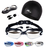 Bonnet pince-nez avec logo personnalisé paquets de bouchons d'oreille lunettes pour nager sans fuite adulte protection UV lunettes de natation anti-buée pour triathlon