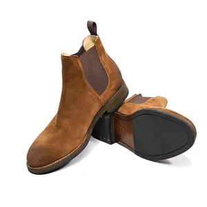Factory Store Günstiger Preis Brown High Heels Echtes Leder Herren Casual Chelsea Boot für Herren Schuhe Man Boot