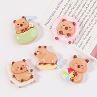Dessin animé Capybara résine accessoires écologiques mignon plage réfrigérateur aimants porte-clés bricolage crème colle coque de téléphone autocollants