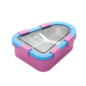 Bencircle B278 Triangle Stainless Steel <b>Lunch</b> <b>Box</b> with Compartments, Microwavable & Leakproof Design - Product Image 1