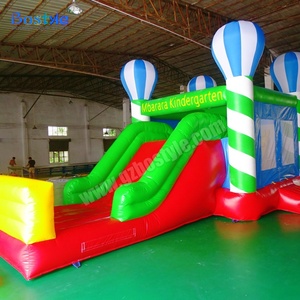 Château gonflable à air chaud avec double toboggan, logo personnalisé, maison de saut gonflable pour enfants, idéal pour la location d'événements en maternelle - Product Image 1