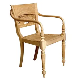 Cadeira de jantar de madeira colonial, cadeira clássica de esculpir
