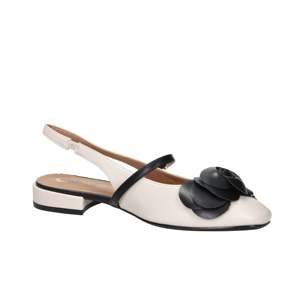 Crichic Donna Slingback <b>Flat</b> Beige Black 2 Cm Heel Size 41 - Product Image 2