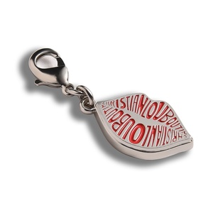 Llavero de Metal Plateado con Esmalte Suave en Forma de Labios Rojos Sexys con Logotipo de Marca, Recuerdo, Regalo - Product Image 2