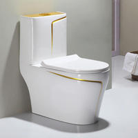 Siphon bleu moderne anti-odeur à double chasse d'eau, une pièce avec bol allongé et finition colorée pour salle de bain