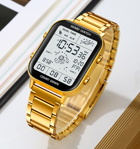 Đồng hồ kỹ thuật số SKMEI 2301 Roj bán chạy, sang trọng, mặt vuông, hiển thị điện tử phát sáng, dây thép, máy số. - Product Image 2