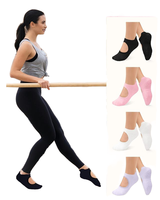 DIBEIREN Chaussettes d'exercice à pois en PVC Revêtement en caoutchouc Chaussettes antidérapantes pour yoga/barre/pilates Bas de saison d'automne pour le sport et le fitness