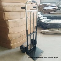 Chariot de manutention robuste pliable en fer pour le transport de bagages, de courses et de charges lourdes en entrepôt - Grande taille - En promotion