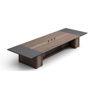 Table de conférence de bureau commerciale contemporaine de luxe moderne, en MFC, écologique et durable, pour salles de réunion et bureaux à domicile - Product Image 1