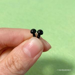 Ojos y nariz de resina hechos a mano de 4 mm, accesorios de juguete de peluche de frijol negro para manualidades DIY - Product Image 3