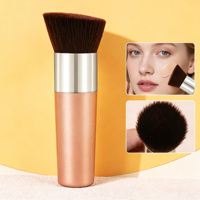 Pinceau de maquillage de haute qualité avec manche en plastique, pinceau de maquillage personnalisé avec logo, pinceau de mélange, poils synthétiques, crème, liquide, poudre, maquillage