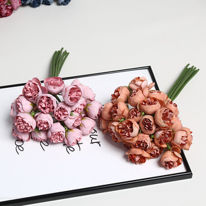 Bouquet de roses artificielles Lichao, fleurs en soie, couleurs d'automne, accessoires de photographie de mariage en extérieur, décorations pour la maison - Product Image 3
