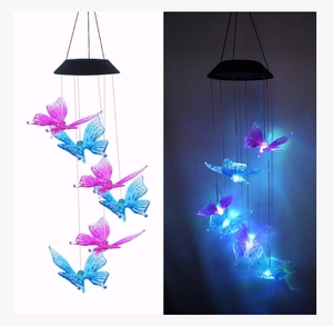 Vintage Bronce Árbol Colgante Jardín Luz Metal <span class=keywords><strong>Luna</strong></span> Estrella Colgante Viento <span class=keywords><strong>Campana</strong></span> Impermeable Noche Solar Jardín Luz - Product Image 5