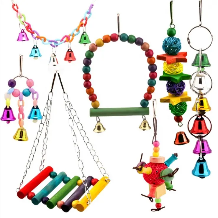 Hot Selling Parrot Swing Toy Pet Bird Cage Hammock Hanging Chew Toys for Small Parakeets