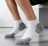 Chaussettes de sport basses unisexes en tissu éponge, colorées, à compression, absorbantes, pour hommes et femmes, vente en gros