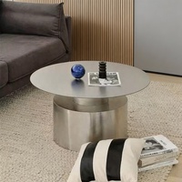 Table basse moderne en acier inoxydable sans peinture, durable, pour salon, combinaison de meubles de luxe légers pour la maison, table à thé
