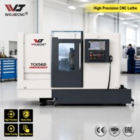 Mesin Bubut CNC TCK56D Presisi Tinggi Bersertifikasi CE ISO9001, Diameter Putar 560mm, 4000rpm, 11kw, 8 Stasiun Servo Turret, Tipe Slant Bed, untuk Suku Cadang Otomotif
