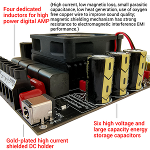 Modul Amplifier Speaker Digital WUZHI AUDIO AS21P 2.1 Channel Enam JRC2068 300Wx2+600W Modul Suara Subwoofer TPA3255 - Product Image 6