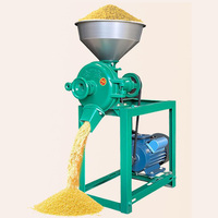 Moulin à grains électrique haute efficacité, machine durable pour broyer le maïs et la farine, avec entonnoir métallique et réglage de la finesse