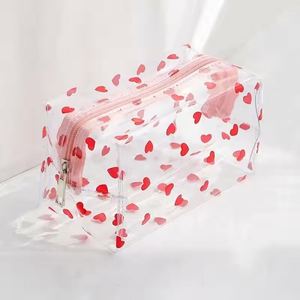 PVC Transparent Waterproof Cartoon Foldable Fashion Zipper <b>Makeup</b> Bag <b>Storage</b> Cosmetic Case <b>for</b> Girls - Product Image 1