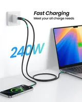 Cable USB5 de 80 Gbps y 240 W, 8K a 60 Hz, Thunderbolt 5, USB Tipo C a C, Cable de Transferencia de Datos y Carga Rápida para Macbook, PC y Almacenamiento Móvil