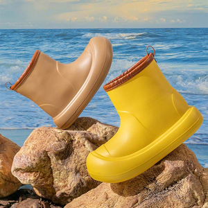 ديران تصنيع المعدات الأصلية أربعة مواسم جديدة منتصف أنبوب المرأة القطن أحذية المياه الدافئة مع طوق العمل للماء المضادة للانزلاق أحذية المطر - Product Image 2