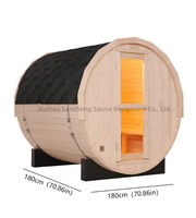 Sauna en baril extérieur en pin blanc naturel pour 4 personnes - Détente de qualité supérieure dans la cour et spa bien-être à domicile