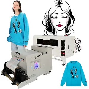 Yeni beyaz mürekkep A3 DTF yazıcı ısı transferi Film yazıcı dijital T shirt PET Film yazıcı ile sallamak toz makinesi çift kafa