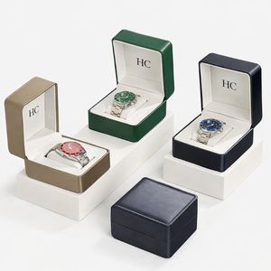 กล่องนาฬิกาแบรนด์เนมสุดหรู กล่องของขวัญเครื่องประดับหนัง PU แบบมีบานพับ พร้อมช่องใส่กำมะหยี่สำหรับนาฬิกา  รับทำโลโก้ตามสั่ง สำหรับบรรจุภัณฑ์นาฬิกาขายปลีกและขายส่ง - Product Image 6